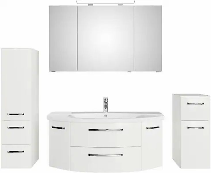 Saphir Badmöbel-Set »Serie 4010 4-teilig Keramik-Waschtisch mit LED-Spiegel günstig online kaufen