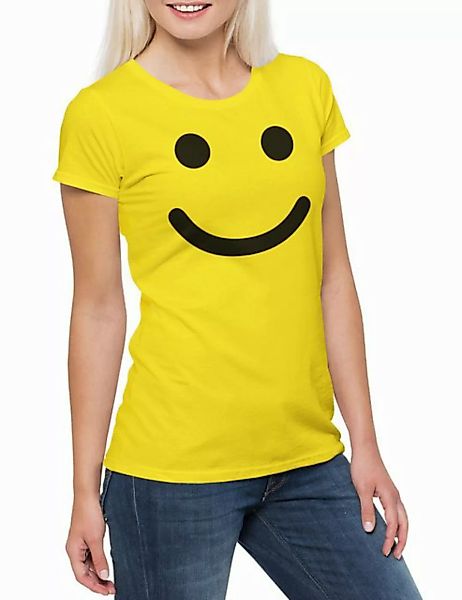 Urban Backwoods Print-Shirt Smile Happy Damen T-Shirt Emoji Emojis Comic Gl günstig online kaufen