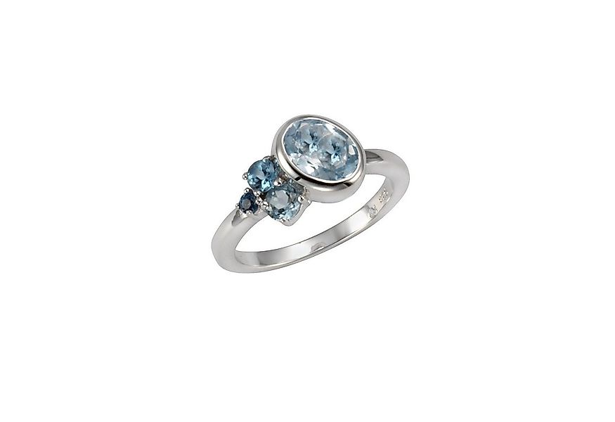 Zeeme Fingerring 925/- Sterling Silber rhodiniert Blautopas günstig online kaufen