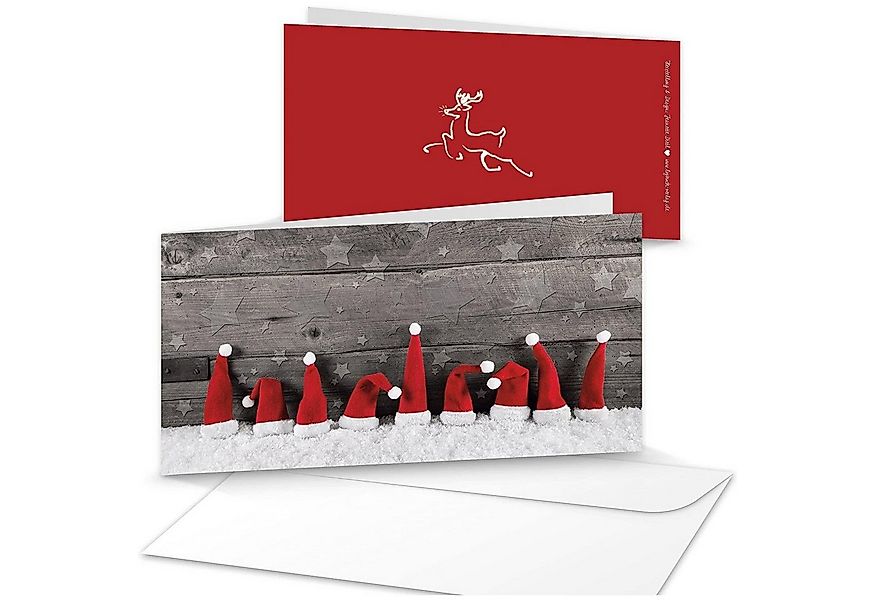 Logbuch-Verlag Dekofigur 3 Stück DIN lang rot weiß grau Weihnachtskarten MI günstig online kaufen