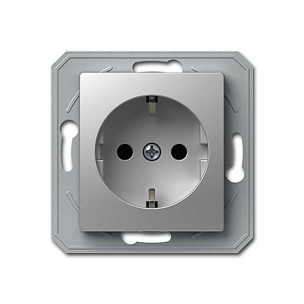 TEM EKONOMIK Schuko Steckdose Silber OHNE Rahmen günstig online kaufen