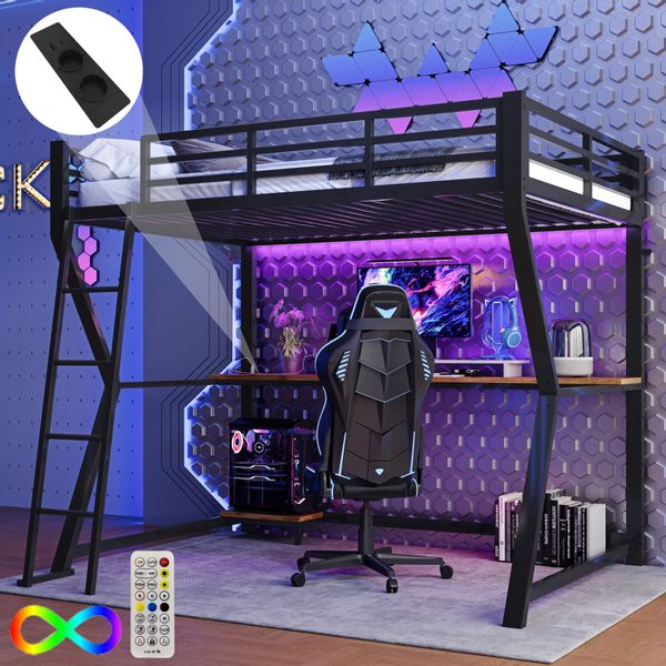 HAUSS SPOLE Hochbett 90x200cm mit Ambientelicht, günstig online kaufen