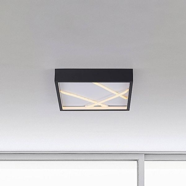 JUST LIGHT. LED-Deckenleuchte Mikado, 30 x 30 cm, schwarz günstig online kaufen