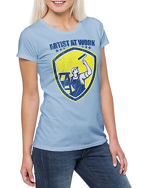 Urban Backwoods Print-Shirt Artist At Work Damen T-Shirt Maler Lackierer Ha günstig online kaufen