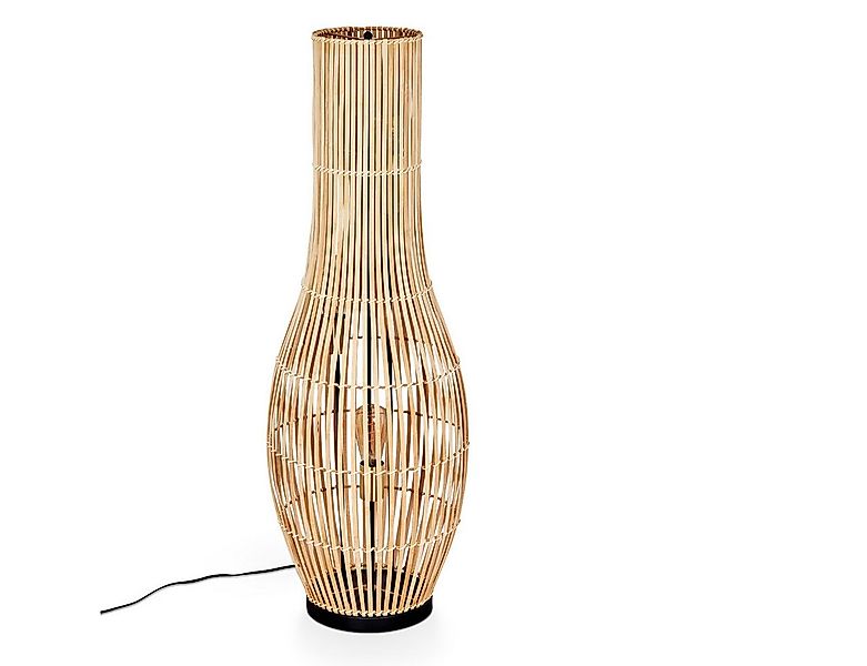 hofstein Stehlampe Stehlampe aus Metall/Bambus in Schwarz/Goldfarben, ohne günstig online kaufen