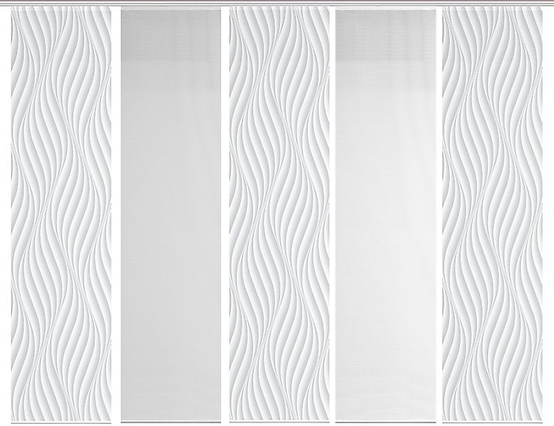 Vision S Schiebegardine "5ER SET WAVE" Paneelwagen 5 Stk. tlg. HxB: 260x60, günstig online kaufen