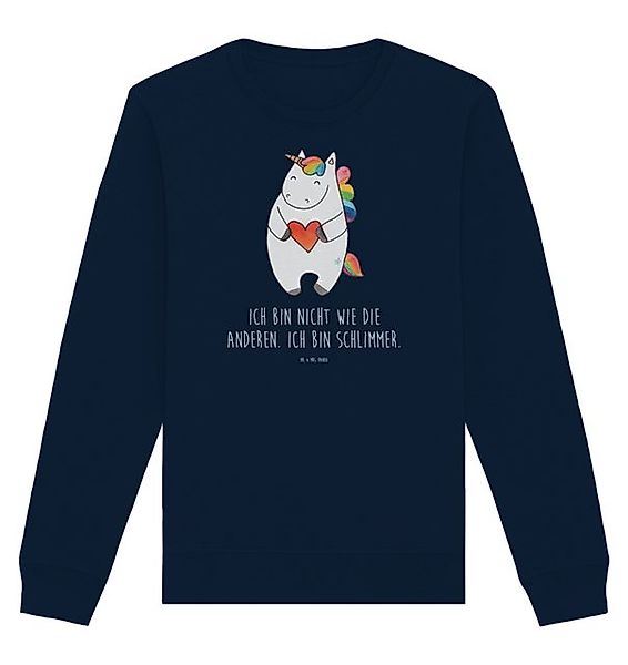 Mr. & Mrs. Panda Longpullover Größe L Einhorn Herz - French Navy - Geschenk günstig online kaufen