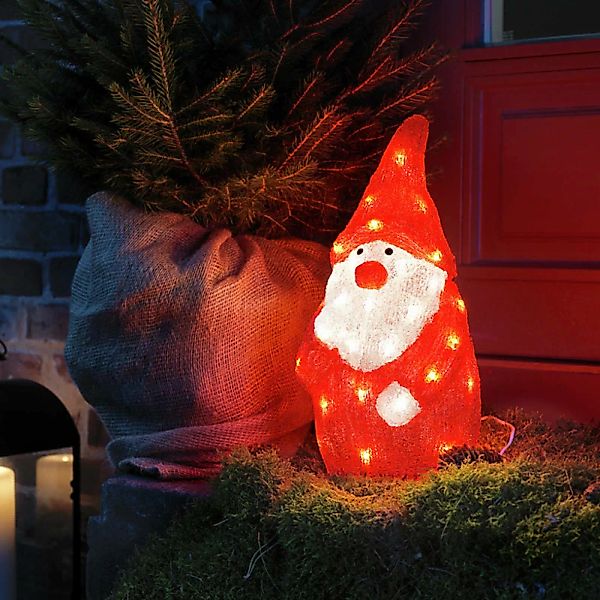 LED-Dekofigur Weihnachtsmann rot IP44 Höhe 38 cm günstig online kaufen