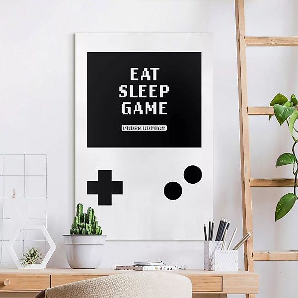 Leinwandbild Klassik Konsole Eat Sleep Game Press Repeat günstig online kaufen