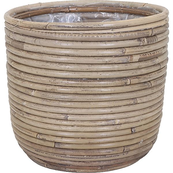A.H.G. Rattantopf Rund Natur-Grau mit Polybeutel 13 cm x 10 cm günstig online kaufen