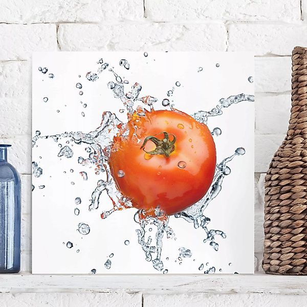 Leinwandbild Küche - Quadrat Frische Tomate günstig online kaufen
