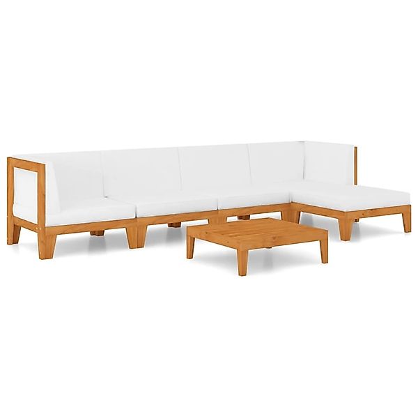 6-tlg. Garten-lounge-set Mit Kissen Massivholz Akazie günstig online kaufen