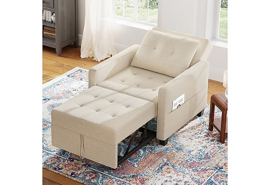 OUNUO Sofa Schlafsofa Klein 3 in 1, Klappsofa & Schlafhocker mit Bettfunkti günstig online kaufen