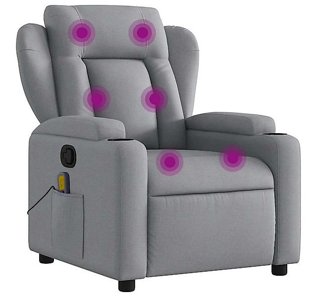 vidaXL Sessel Massage-Relaxsessel, hellgrauer Stoff (1-St) günstig online kaufen