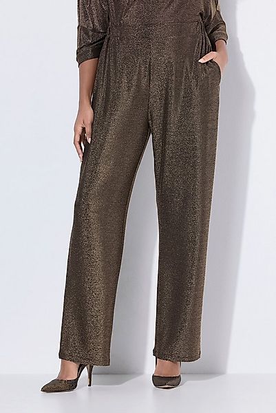 Ulla Popken Schlupfhose Glitzerhose Rose weites ausgestelltes Bein günstig online kaufen