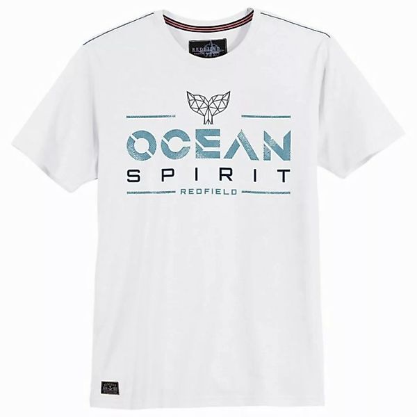 redfield Rundhalsshirt Redfield T-Shirt Übergröße weiß Print Ocean Spirit günstig online kaufen