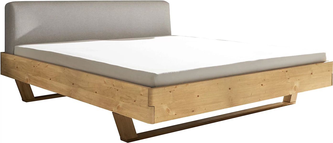 Schlafkontor Massivholzbett "Tisa", 180x200 cm, Bett-Kopfteil mit Stoffbezu günstig online kaufen