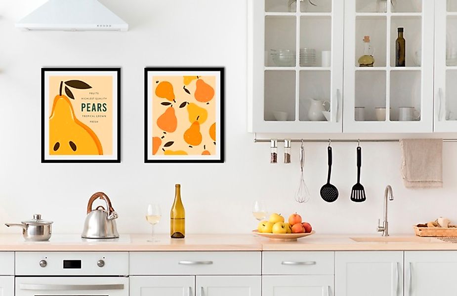 queence Bild »Birnen«, Obst-Obst Bilder-Schriftzüge-Schriftzug-Essen-Lebens günstig online kaufen