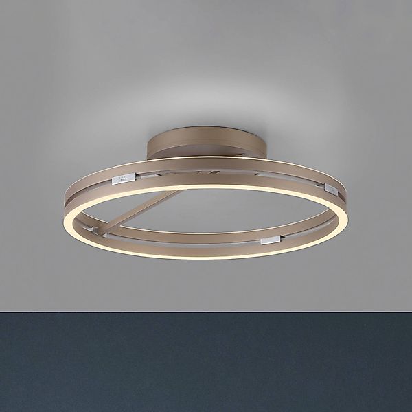 PURE LED-Deckenleuchte Loop bronzefarben, Metall Ø 60 cm CCT günstig online kaufen
