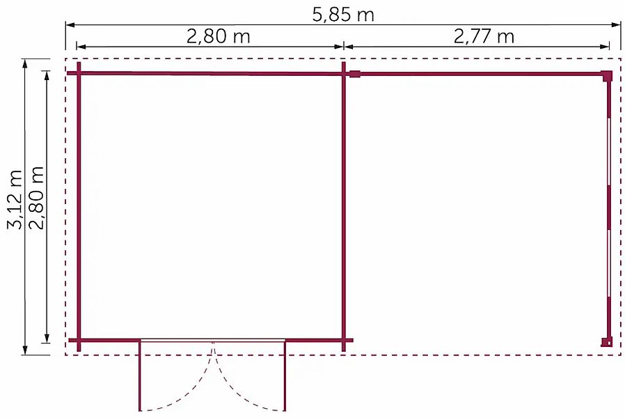 KONIFERA Gartenhaus Acrux aus skandinavischem Fichtenholz, Wandstärke 28 mm günstig online kaufen
