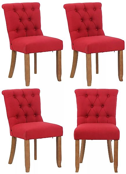 4er Set Stuhl Alberton Stoff antik-hell rot günstig online kaufen