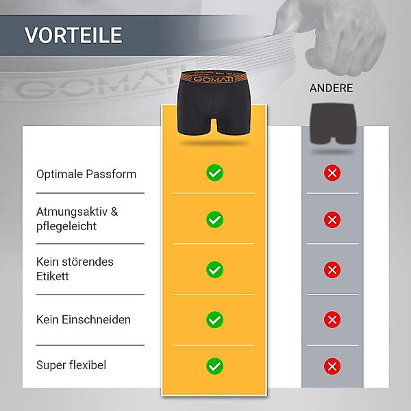 Gomati Boxershorts Herren Seamless Pants (3er günstig online kaufen