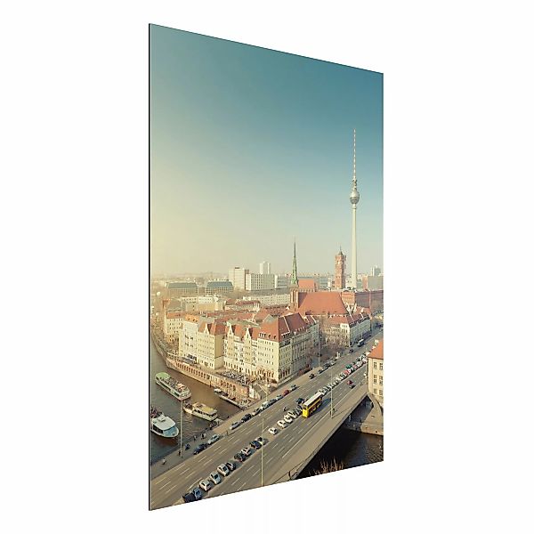 Alu-Dibond Bild - Hochformat 3:4 Berlin am Morgen günstig online kaufen