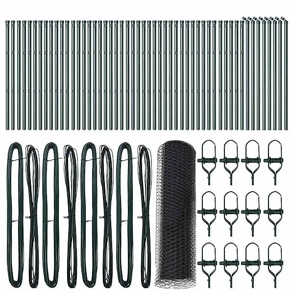 vidaXL Zaunpfosten Grau 100 x 0,5 m 25 mm Netz Stahl und PVC 3352874 günstig online kaufen