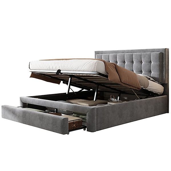 BlingBin Polsterbett Hydraulisches Funktionsbett Stauraumbett Jugendbett Be günstig online kaufen