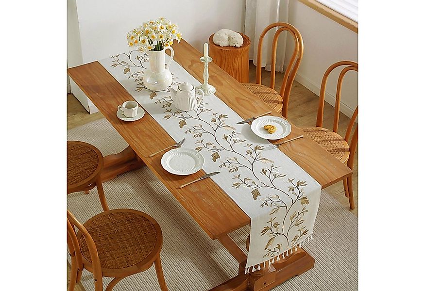 BYSURE Tischläufer, Frühling Blätter Tischläufer Esstisch Deko Wohnkultur günstig online kaufen