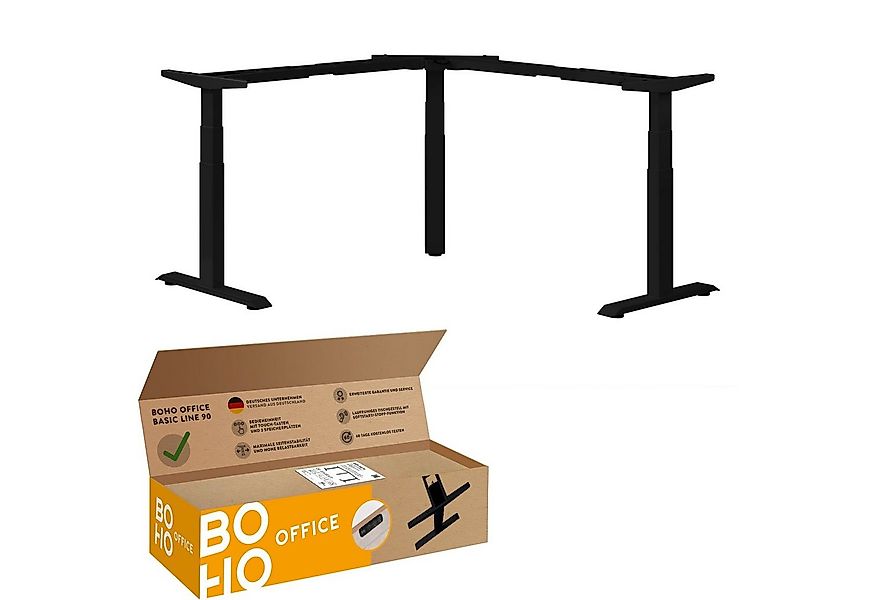 boho office® Eckschreibtisch Basic Line 90 (Tischgestell Schwarz), Stehschr günstig online kaufen