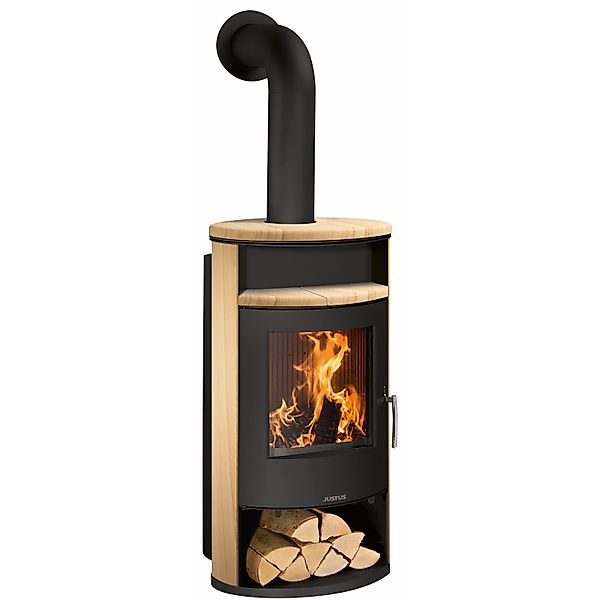 Justus Kaminofen Island Aqua Schwarz 10 kW Sandsteinverkleidung günstig online kaufen