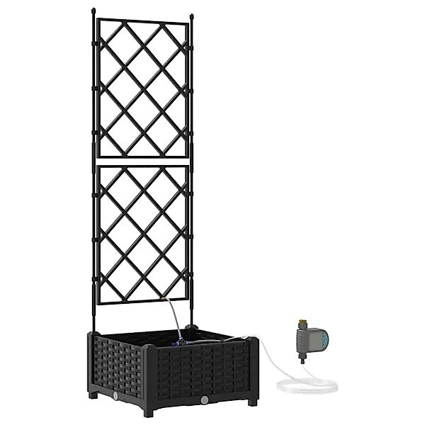 vidaXL Garten-Pflanzgefäß Schwarz 40 x 40 x 126 cm Stahl 42002848 günstig online kaufen