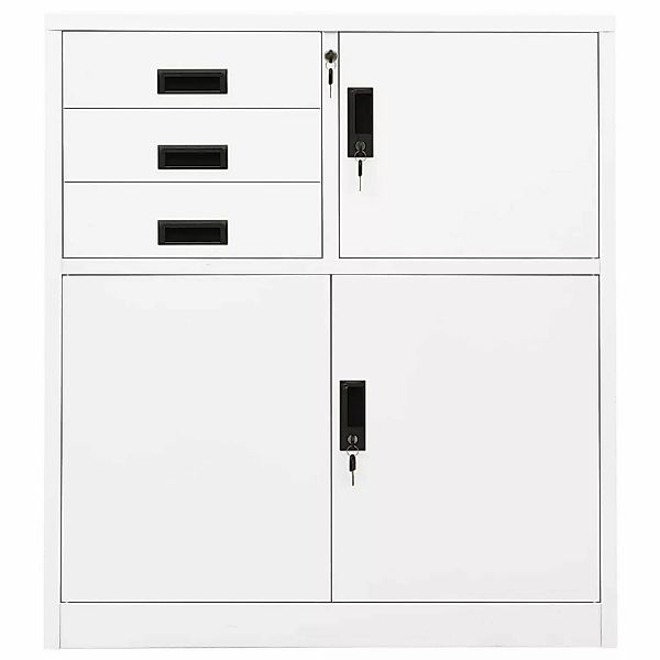 Büroschrank Weiß 90x40x102 Cm Stahl günstig online kaufen