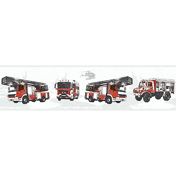 PROFHOME 358141-GU Kindertapete Matt Rot Schwarz Grau 0,65 m2 0,13 m x 5,00 günstig online kaufen