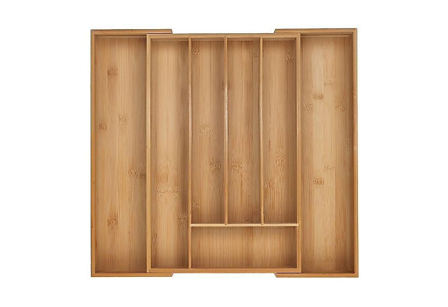 relaxdays Besteckkasten Ausziehbarer Besteckkasten aus Bambus, 47 cm günstig online kaufen