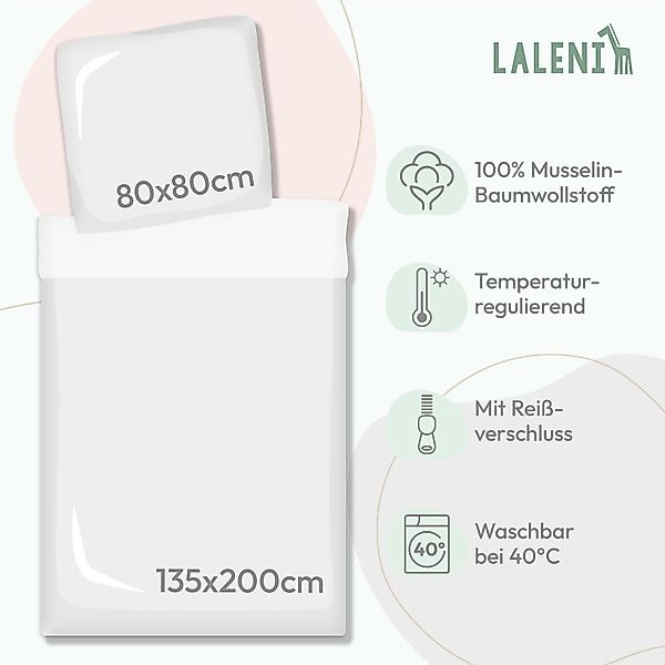 Laleni Kinderbettwäsche Kinderbettwäsche aus Baumwolle - Musselin Bettwäsch günstig online kaufen