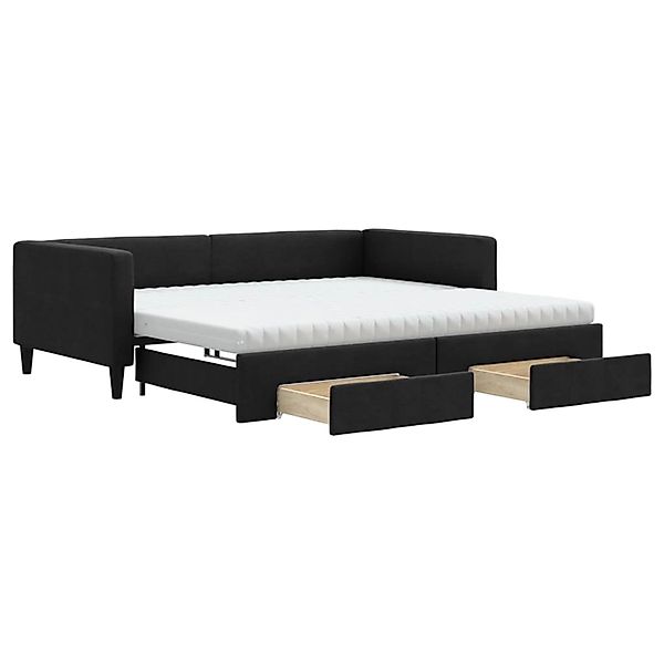 vidaXL Tagesbett Ausziehbar mit Schubladen Schwarz 100x200 cm Stoff1883313 günstig online kaufen