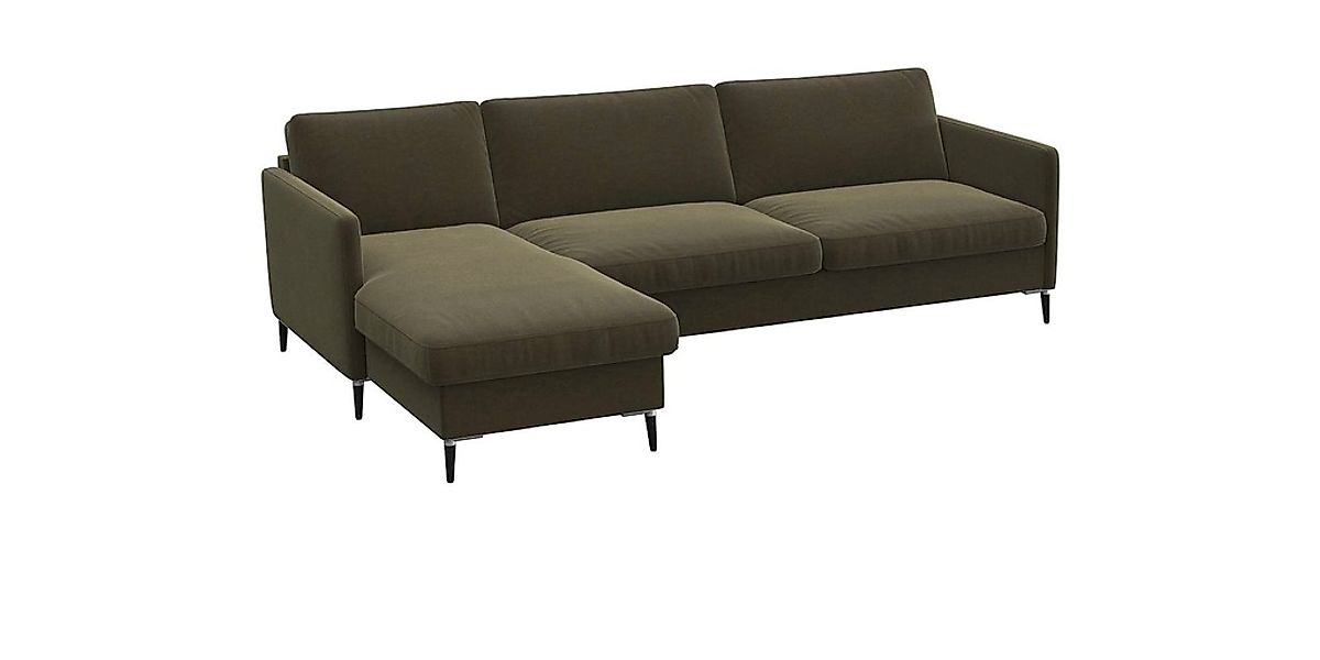 FLEXLUX Ecksofa »Fiore, L-Form«, schmale Armlehnen, Kaltschaum, Füße Alu+sc günstig online kaufen