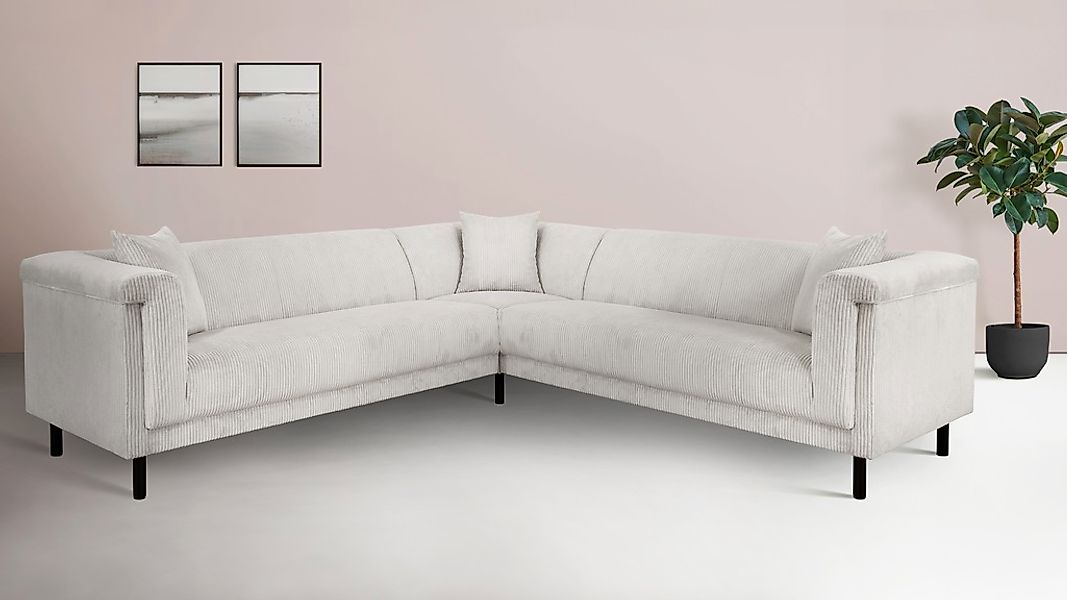INOSIGN Ecksofa "AGNIA L-Form B/T/H: 244/244/71 cm" incl. Zierkissen, gleic günstig online kaufen