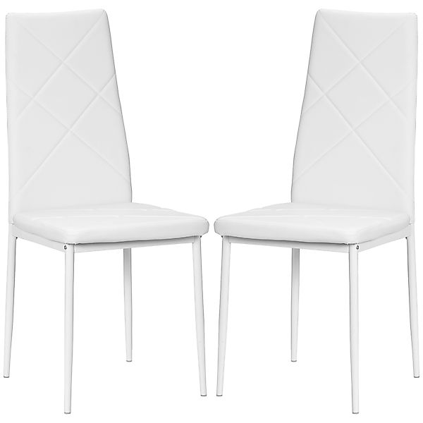 HOMCOM Set 2 Esszimmerstühle mit hoher Rückenlehne, Küchenstühle aus Kunstl günstig online kaufen