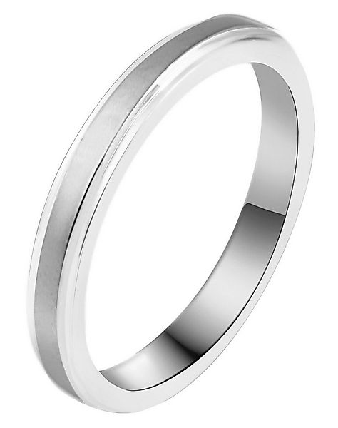 AKZENT Partnerring Elegant Simplicity aus Edelstahl, silberfarben, Gr. 58 - günstig online kaufen