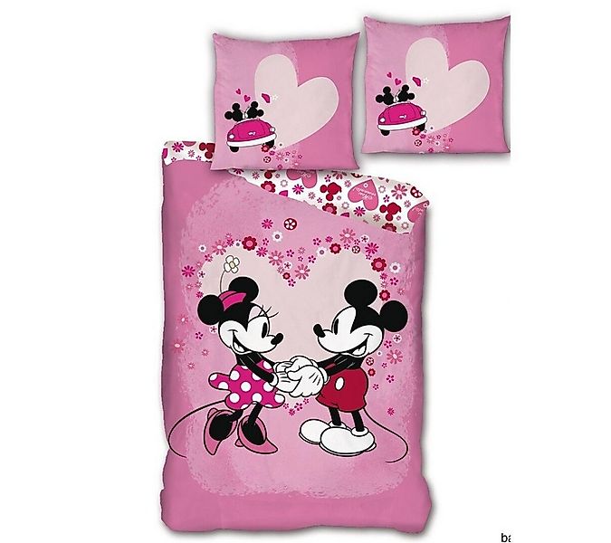 Disney Mickey Mouse Bettwäsche Minnie und Mickey Maus Bettwäsche Set, Mikro günstig online kaufen
