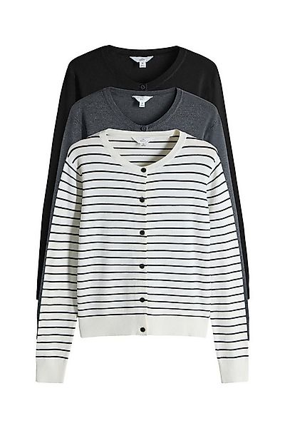 The Set Strickjacke The Set Feinstrick-Strickjacken, 3er-Pack (3-tlg) günstig online kaufen