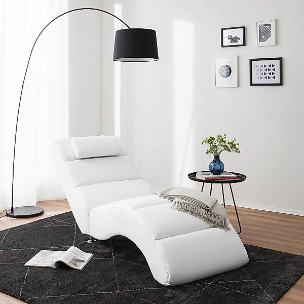 home24 Fredriks Relaxliege Califfo Weiß Kunstleder 66x84x175 cm (BxHxT) günstig online kaufen