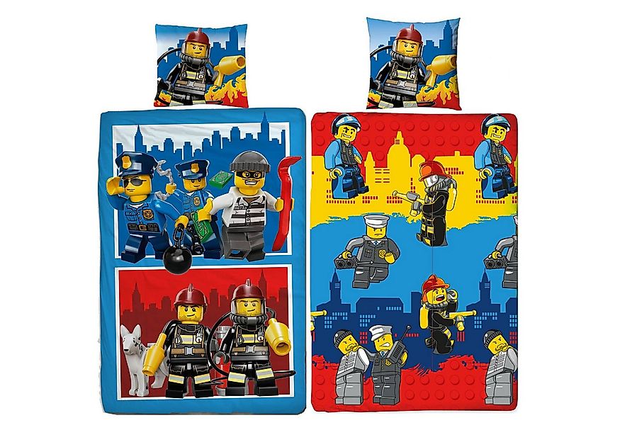 BERONAGE Kinderbettwäsche Lego City Bettwäsche Linon / Renforcé, 100% Baumw günstig online kaufen