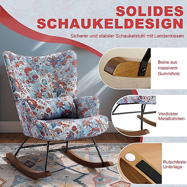 HomeMiYN Schaukelstuhl Patchwork Sessel Schwingsessel Relaxstuhl günstig online kaufen