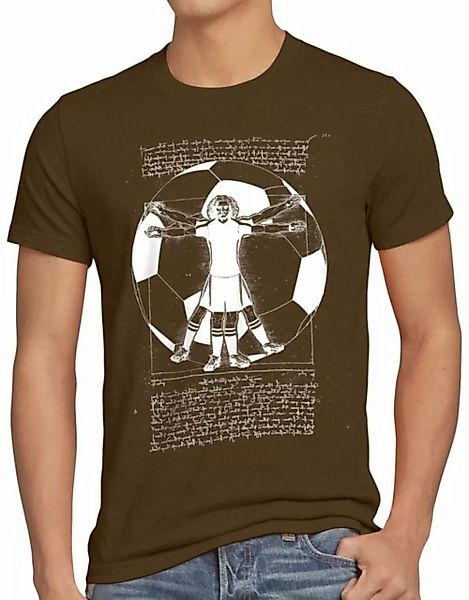 style3 Print-Shirt Herren T-Shirt Vitruvianischer Fußballer spieler mannsch günstig online kaufen