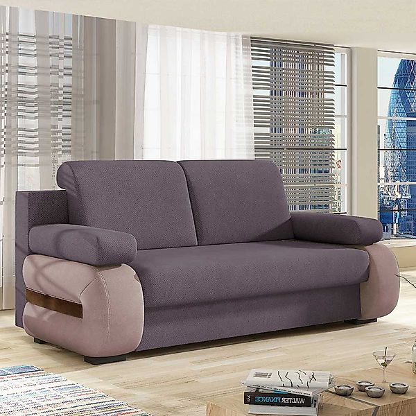 Schlafsofa Zweisitzer Schlafsofa in Mauve und Altrosa günstig online kaufen