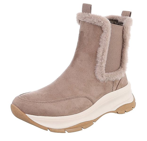 Ital-Design Bequemer Damen-Stiefel mit plüschigem Futter für Alltag Plateau günstig online kaufen